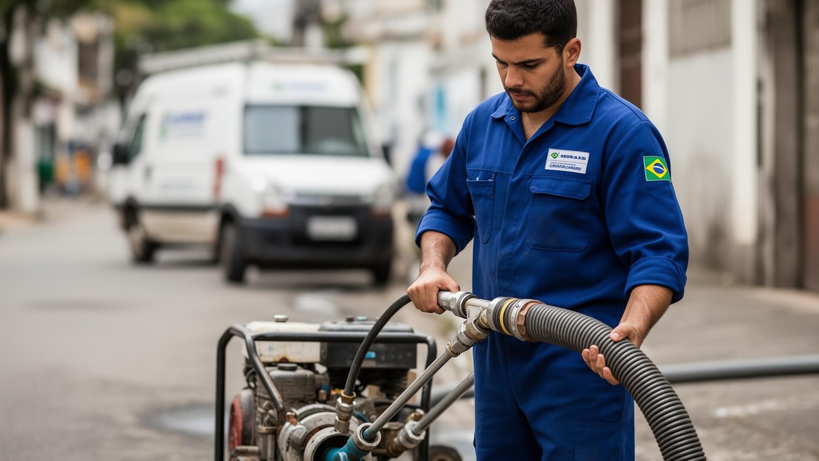 Desentupidora em Maringá - profissional realizando desentupimento